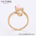 15192 Wholesale fashionable women jewelry simple design flower shaped finger ring with ice stone